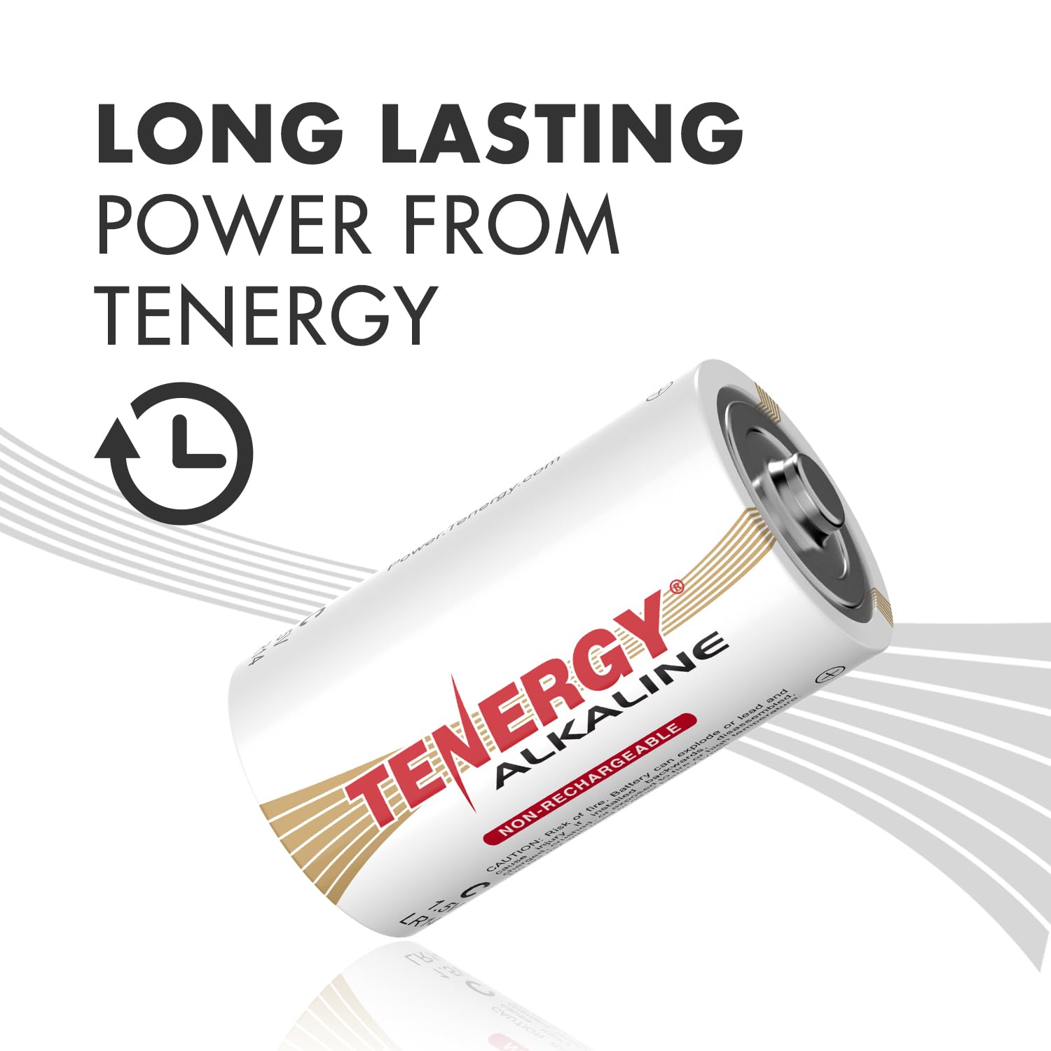 Tenergy 1.5V C Alkaline LR14 Battery, High Performance C Non-Rechargeable Batteries for Clocks, Remotes, Toys & Electronic Devices, Replacement C Cell Batteries, 12 Pack