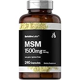 Horbäach MSM Capsules 1500mg | 240 Count | Non-GMO, Gluten Free Supplement | Berkshire Labs