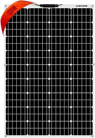 AUECOOR 120 Watts 12 Volts Flexible Solar Panel