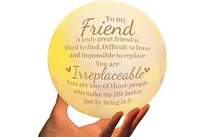 GIFTRRY Best Friend Gift for Women, Moon Lamp Mothers Day Gifts for Best Friend, Birthday Gifts for Women Friendship, Moon Light Gifts with Wooden Stand, Touch Control & USB Rechargeable