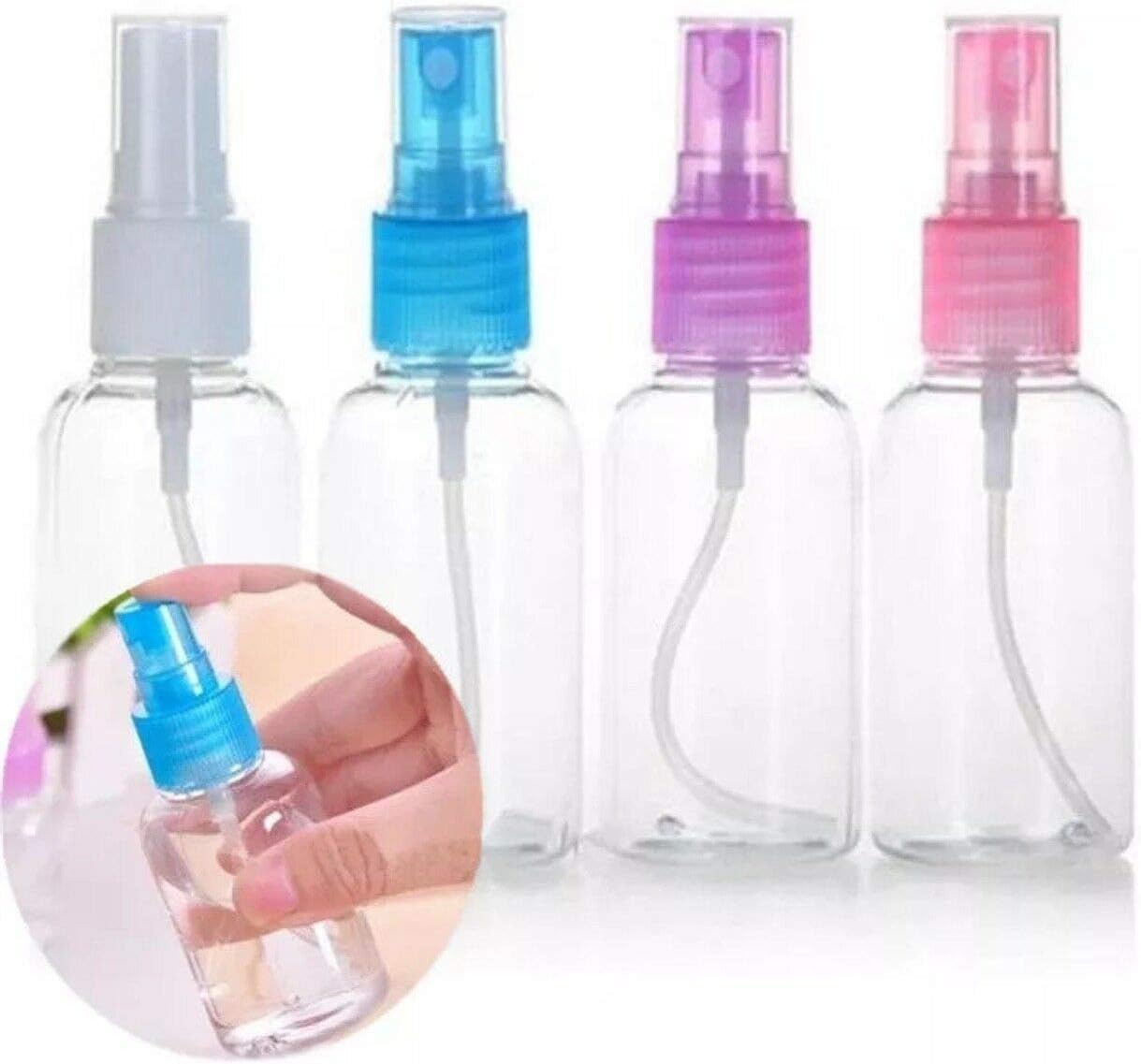 Evaliana 50pcs Wholesale Clear Refillable Perfume Empty Bottles Atomizer Pump Spray Travel