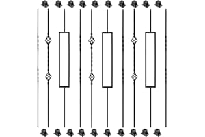 Zwinz 10 Pack Wrought Iron Balusters, 1/2" x 44" Metal Stair Spindles with 20 Swivel Shoes, Decorative Iron Balusters for Staircase Interior, Black