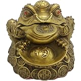 Feng Shui Brass Money Frog Statue Wealth Toad Sculptures Handmade Home Decoration Attract Wealth Gift BS032