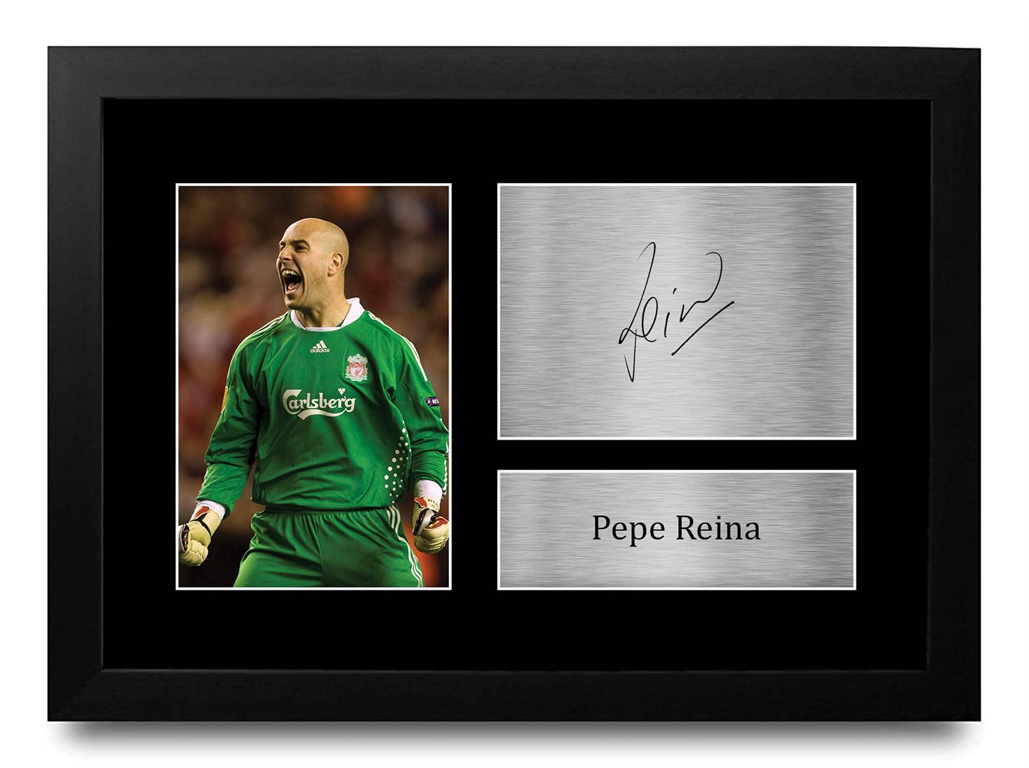 HWC Trading FR A4 Pepe Reina Liverpool Gifts Printed Signed Autograph Picture for Football Fans and Supporters - A4 Framed
