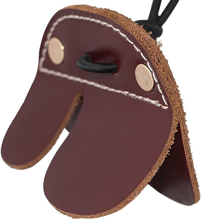 CyberDyer Cow Leather Archery Finger Tab for Recurve Bows Hunting Finger Protector Brown : Sports & Outdoors