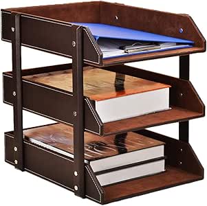 SHOUNA Clasificador De Escritorio, Oficina De Tres Niveles Bandeja De