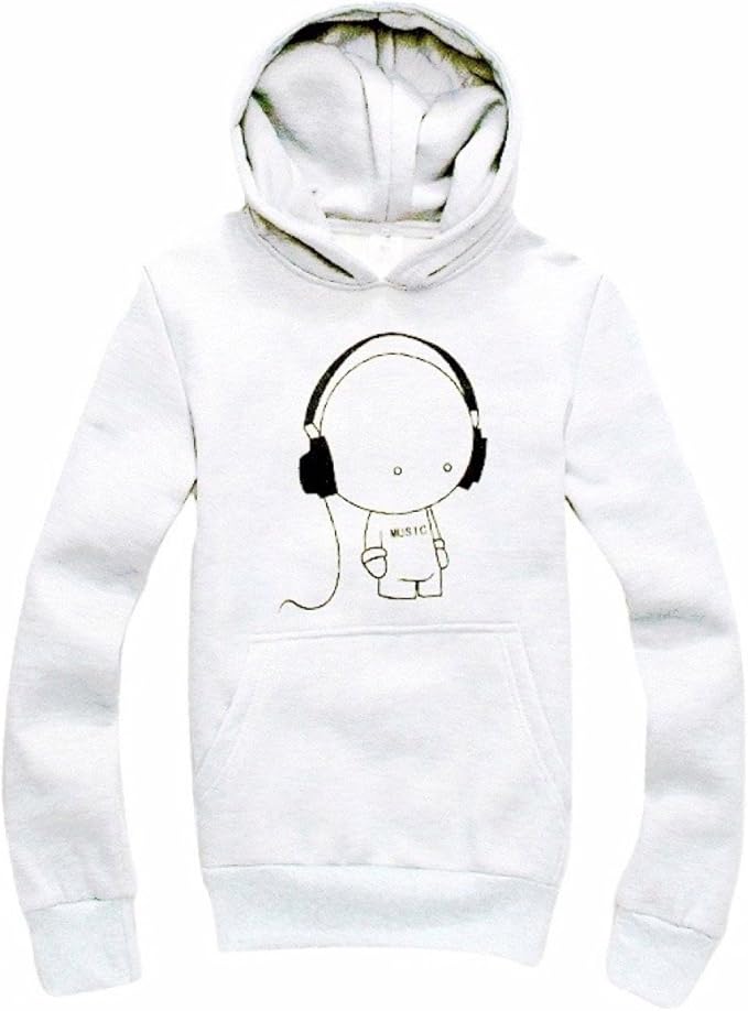 Amazon Co Jp Buzzxselection バズ セレクション メンズ キャラ パーカー 紐なし カジュアル フード付き Pk010 ホワイト L スポーツ アウトドア