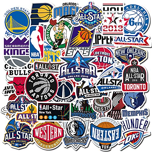 50Pcs Basketball Team Logo AllStar Logo Sports Stickers for Skateboard