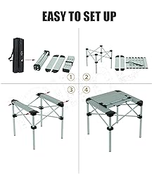 iClimb Lightweight Stable Alu. Folding Square Table