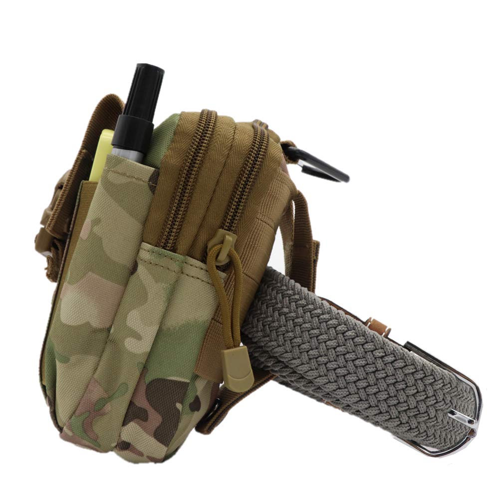 8Bees Tactical Molle Pouch Multi-Purpose Compact EDC Utility Gadget Belt Waterproof Nylon Camo Bag