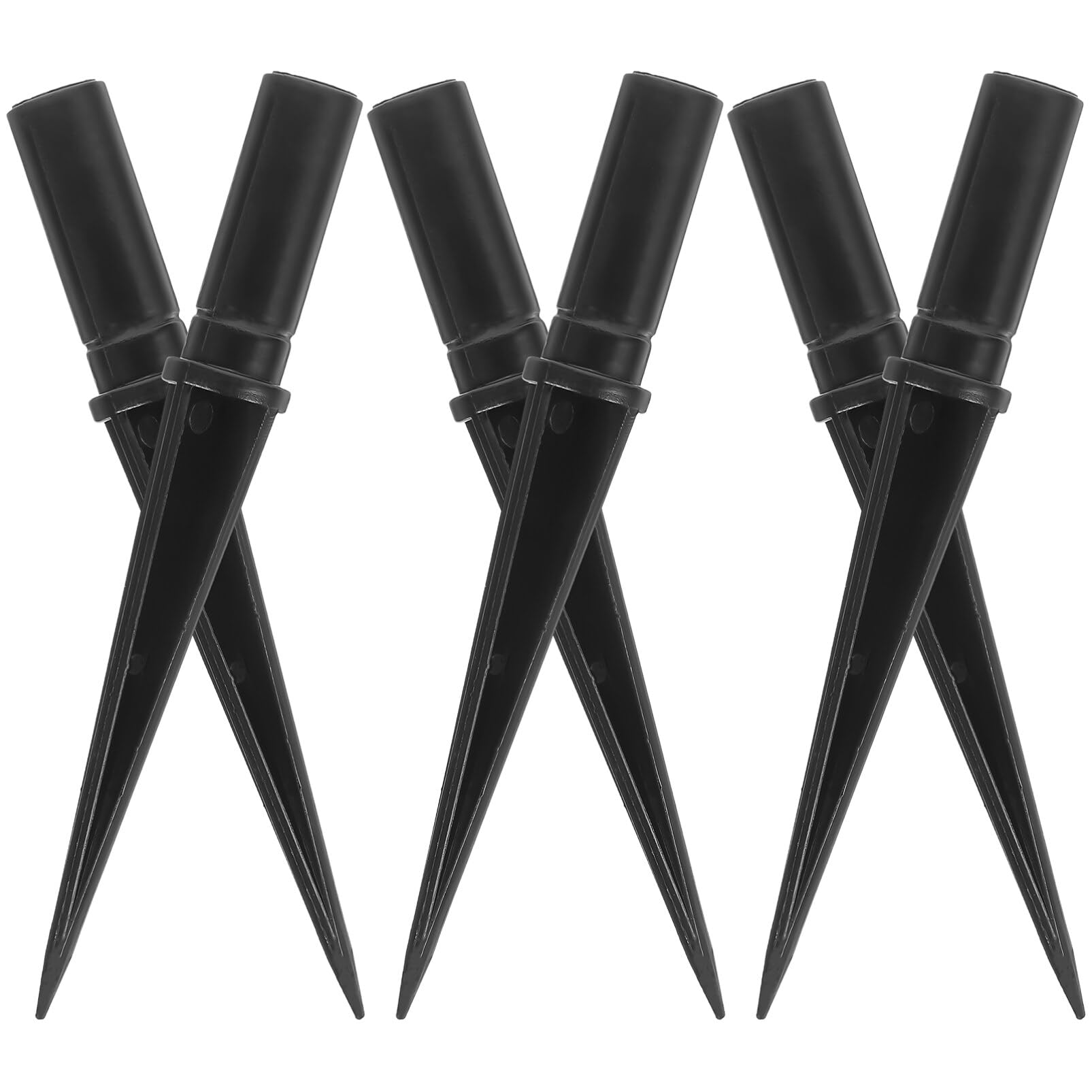 Housoutil 10pcs Solar Lights Stake Spike Garden Ground Spikes Plastic Lights Replacement Stake Draining Design Yard Stakes for Outdoor Garden Lamps Decorations Black