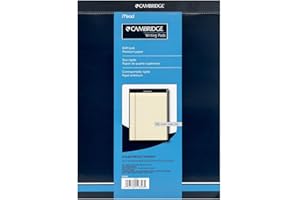 Cambridge Headstrip Writing Pad, 8.5" x 11.75" Paper Size, 5/8-Inch Legal Ruled Memo Notebook, 70 Sheets, Ivory, Pack of 1 (5