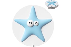 ROSLIM Bathtub Stopper Drain Plug Cover - Silicone Bath Tub Stopper Shower Drain Cover, Drain Stopper, Flat Drain Plug for Kitchen, Bathtub and Laundry, Starfish Bathroom Accessories, 6 Inches, Blue