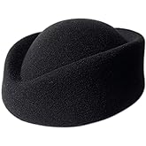 YING LAN Wool Cap Stewardess Pillbox Hat Teardrop Fascinator Base | Lightweight Comfortable, One Size Fits Most, Vintage Elegant Design, DIY Shapeable, Halloween Costume Cosplay Party Wedding