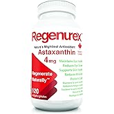 Regenurex Natural Astaxanthin 4mg – 120 Softgels | Made in Canada | Antioxidant for Skin, Eye & Cellular Health | Non-GMO, Th