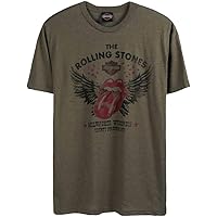 HARLEY-DAVIDSON × Rolling Stones Tシャツ 白 Harley-Davidson Men's Rolling Stones Mash Short Sleeve Crew