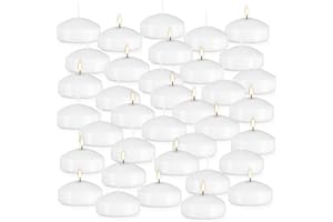 36 White 3-inch Floating Candles, Lasting 8-10 Hours, Perfect for Valentine's Day, Weddings, Holidays and Home Decorations.