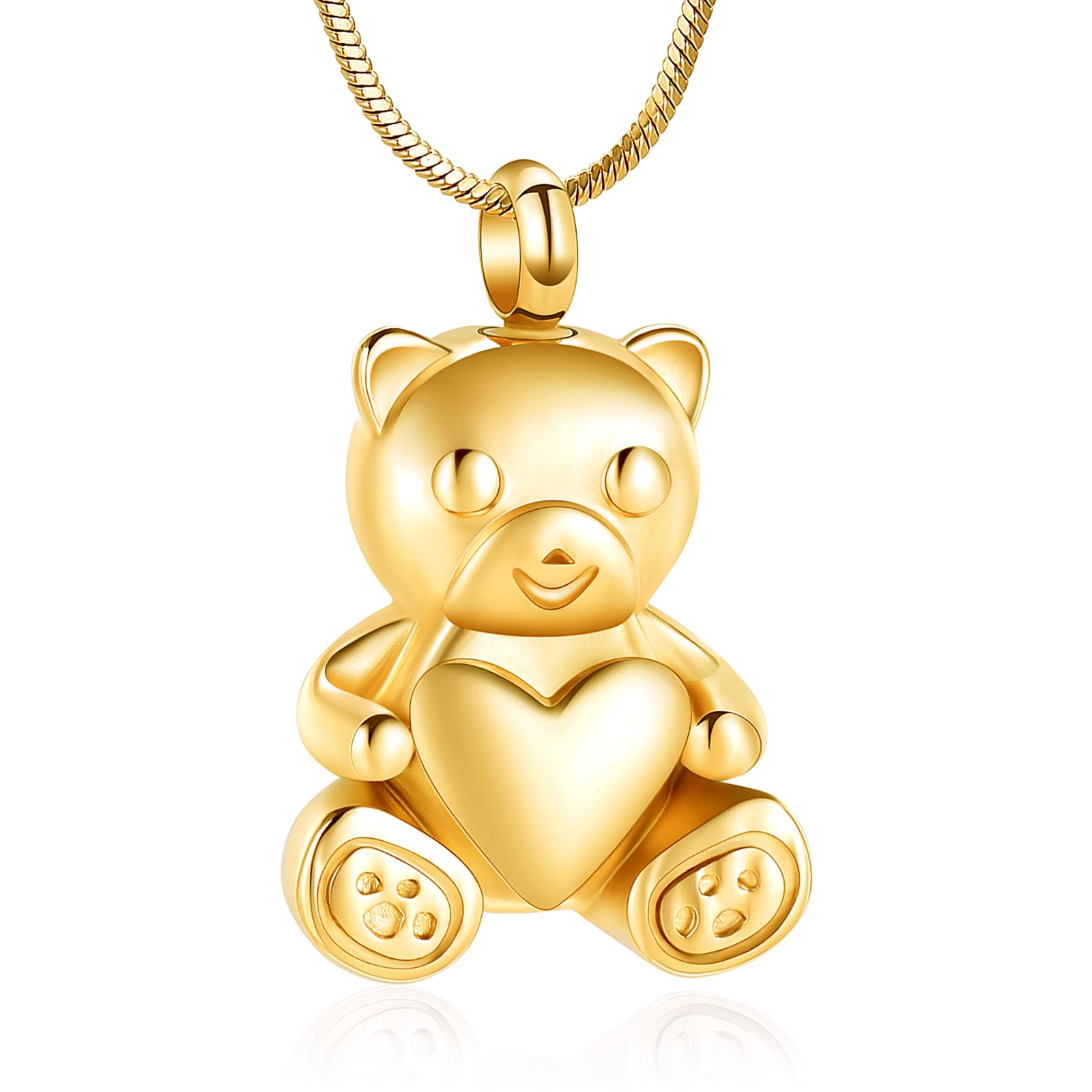 Minicremation Cremation Jewelry for Ashes Always in My Heart Urn Necklace Panda Memorial Keepsake Pendant for Pet/Human (Gold)