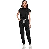 UNIQOCK Womens Scrub Sets with Mandarin Collar,Unisex Jumpsuit Workwear,Medical Uniform for Doctors, Nurses, Beauty Salons
