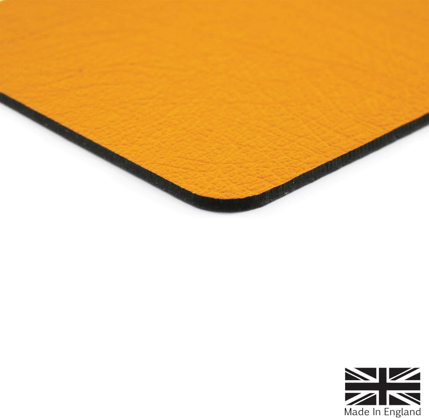 Set of 6 Large Mustard Yellow Recycled Leather Placemats (42cm x 26.5cm). Made in The UK by Lara-May - Image 4