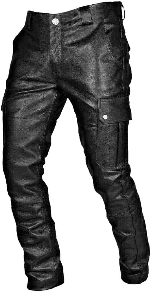 leather jeans male