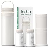 Portable Breast Milk Cooler, 22oz Breastmilk Cooler Bottle for Outdoor with 360°Total Cooling for 24 Hours, Storage Container with 2pcs Baby Bottles, Breastfeeding Essentials, Beige