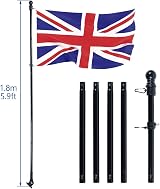 Foribyw Flag Pole Kit 6FT Wall Mount Stainless Steel Black Mounting Bracket view 7