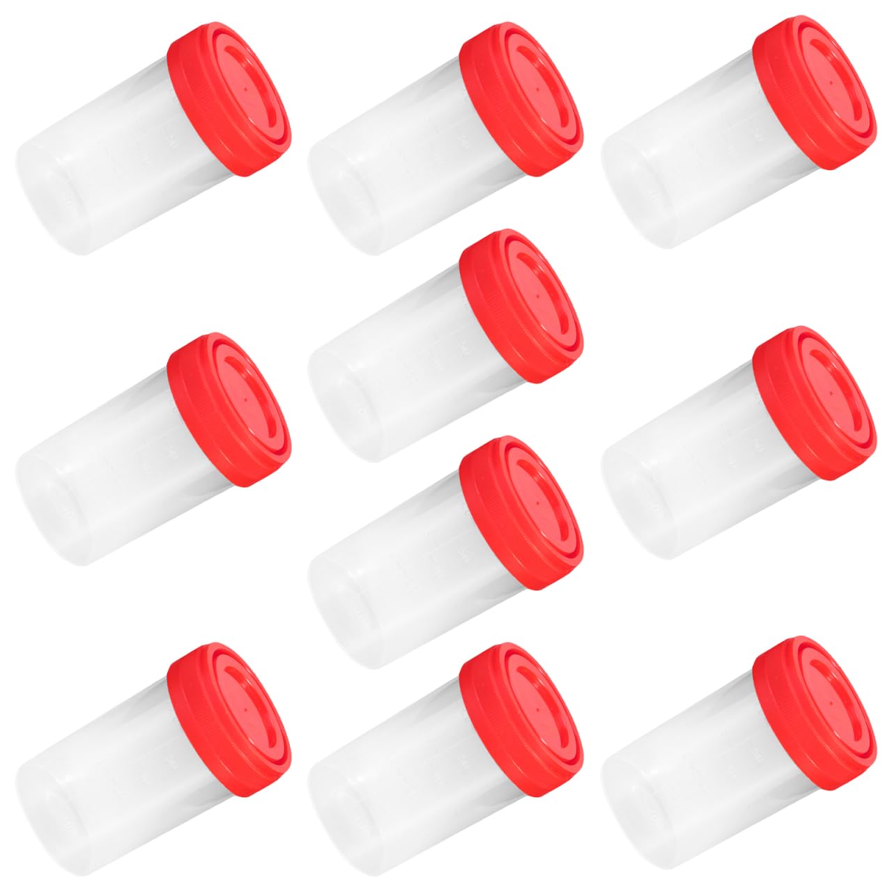 VILLCASE 20Pcs Clear Specimen Cups 60Ml Plastic Sample Containers with Secure Lids Easy to Fill Scientific Liquid Collection Jars for Medical Lab Testing and Fluid Sample Storage