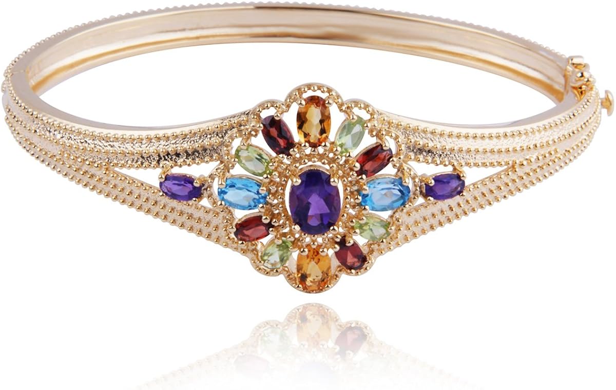 18k Yellow Gold Plated Sterling Silver MultiGemstone