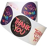 2 inch Round Thank You Stickers Small Business, 500pcs Waterproof Thank You Stickers for Packaging, Pink Black Thank You for Supporting My Small Business Stickers