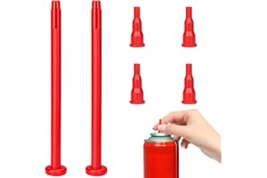 Dexspoeny 6pcs Butane Bottle Adapter - 2 Set Butane Lighter and Torch Refill Adapter, Butane Nozzle Gas Refill or Release Adapter for Short Nozzle's Butane Bottle, Butane Torch, Butane Lighter Red