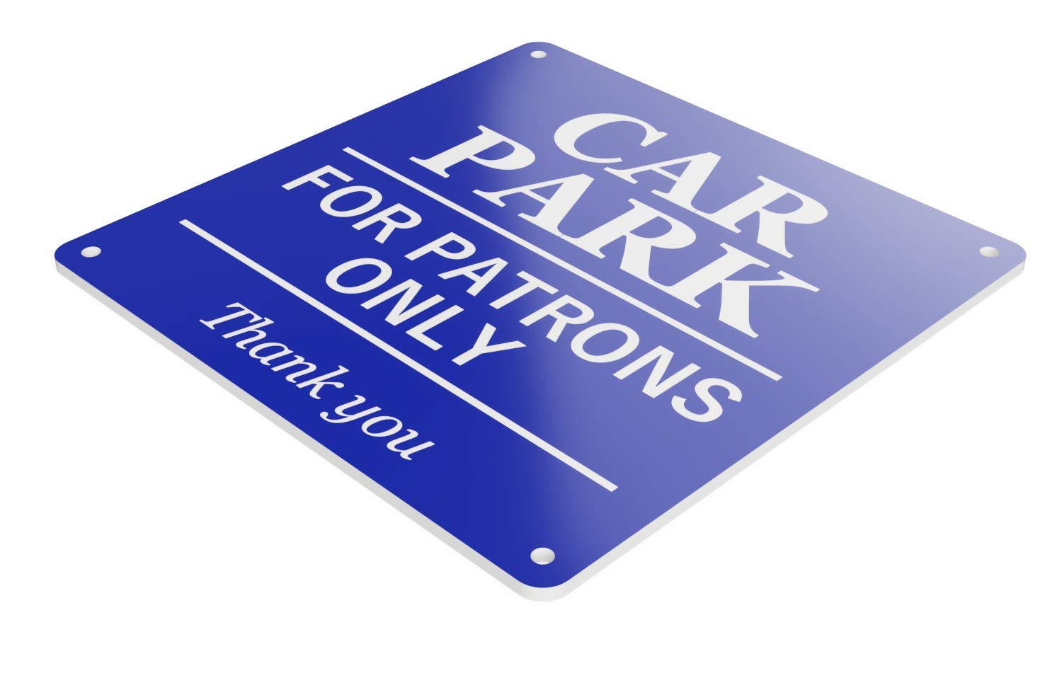 Car Park for Patrons Only Sign in A Choice of Colours, Large 145 mm Size. Indoor and Outdoor Use Tough and Durable 3 mm UV Resistant Acrylic (Blue)