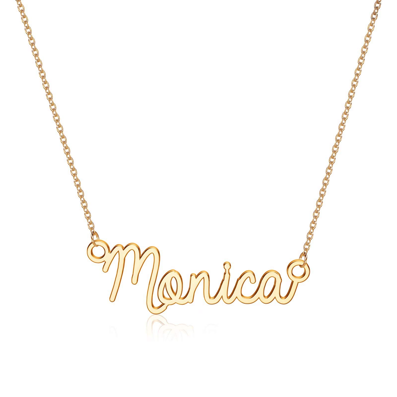Turandoss Monica Necklace, 14K Gold Plated Name
