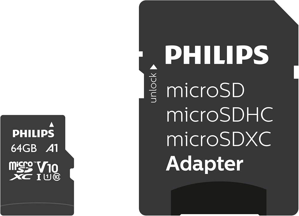Philips 64GB Micro SDHC Class 10 Memory Card with SD Adapter