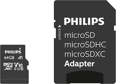 Philips 64GB Micro SDHC Class 10 Memory Card with SD Adapter