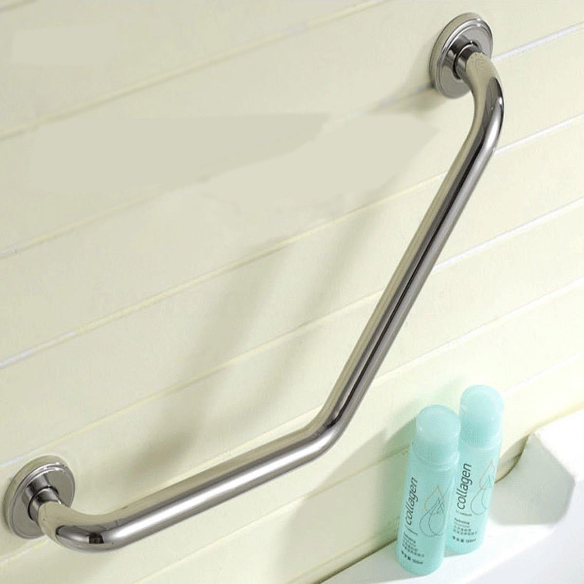 Bathroom Grab Bar, 445mm Stainless Steel Arm Safety Support Rail Handle