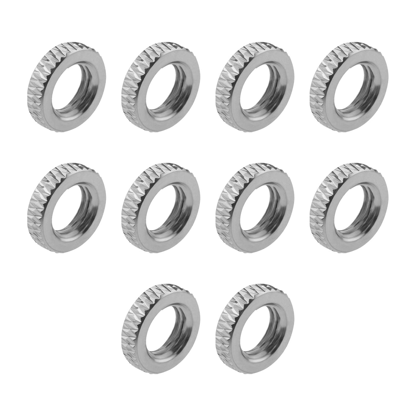 YINETTECH 10Pcs Presta Valve Core Lock Ring Nut Cylinder Lock Ring Nuts for Bicycle Valve Insert Air Pump Compressor