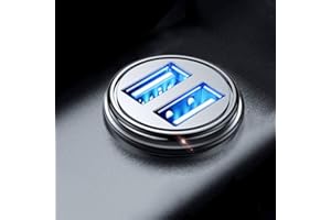 Car Charger, GLBSUNION 24W/4.8A All Metal Car Charger Adapter Mini Cigarette Lighter Adapter Flush Fit for iPhone 15 14 13 12