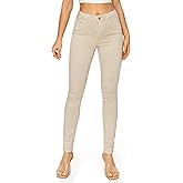 KHAKI & BLUE Women’s The Everyday Garment-Dyed Skinny Jeans – Soft Stretchy High Rise Comfy Casual Pants