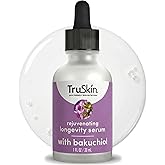 TruSkin Longevity Bakuchiol Serum – Rejuvenating Face Serum with Lingonberry Stem Cells & Snow Algae – Healthy Aging Gentle Retinol Alternative – Improves Appearance of Wrinkles, 1 fl oz