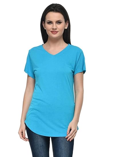 Women V Neck Long Viscose Top(XS-4XL)