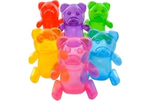 NATURAL STATE NOVELTY Candyland Party Decorations - 24-Inch Tall Inflatable Gummy Bears - 6 Pack - Vibrant Colors for Candy Themed Parties