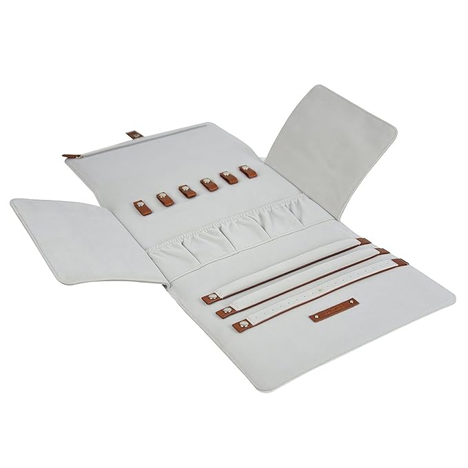 Dulwich Designs White Premium Bonded Leather Jewellery Portfolio