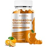 Glucosamine Chondroitin Gummies with MSM & Elderberry Extra Strength - Joint Support, Antioxidant Immune Support Supplement for Adults, Men & Women Minerals, coenzyme Q10, DHA - 60 Orange Gummies
