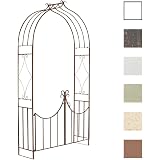 Arche Rosier Portillon Jardin 228 × 116 × 36,5 Cm Fer Époxy Noir – Relaxdays Avec Ornements