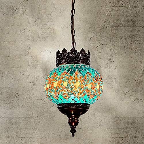 FXING Bohemia Mosaic color Turkish style chandelier Restaurant beauty salon Chandelier (three color options) (Color : Blue)