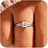 Mother Daughter Knot Rings Friendship Rings 925 Sterling Silver 14K Gold Plated Stackable Layered Aura Rings for Women Promise Rings for Her Birthday Christmas Gifts