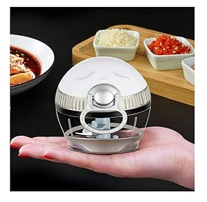Hand-Drawn Multifunctional Garlic Food Chopper, Mini Pull Chopper Food Processor,Fresh Fruit Vegetable Meat Kitchen Crusher,Vegetable, Fruit, Garlic and Herb Slicer (sliver, 1PC)