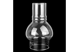 LVACODV Oil Lamp Chimney Replacement – 3 Inch Base x 6.25 Inch Tall Glass Shade, Clear Borosilicate Hurricane Lamp Glass for Kerosene Oil Lamps, Chimney Parts & Accessories