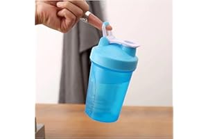 CEKASO Protein Shaker Bottle Blender for Shake and Pre Work Out, Best Shaker Cup (BPA free) w. Classic Loop Top & Whisk Ball, Kitchen Water Bottle (16OZ-400ML-1PACK, Blue Cover/Blue Body)